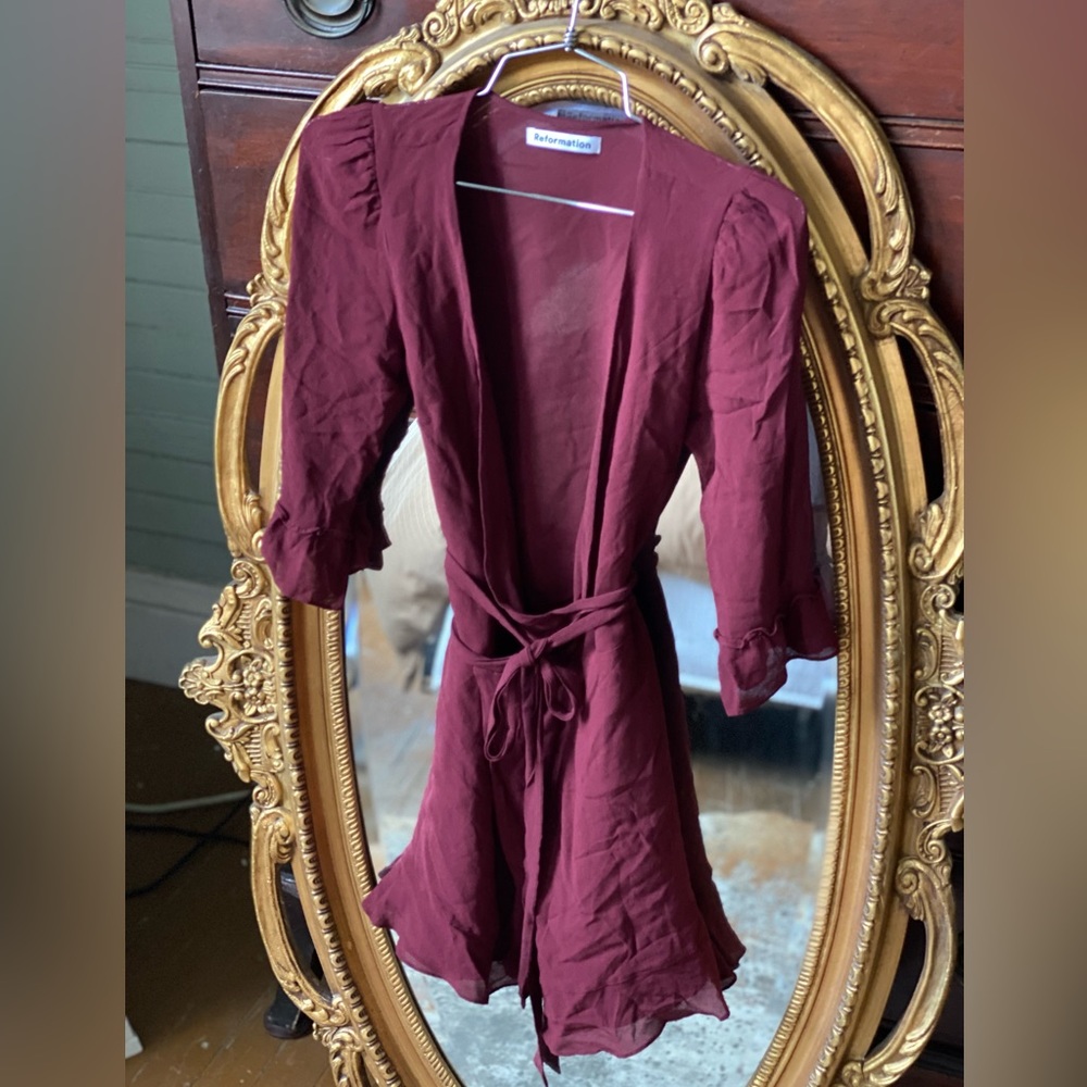 Reformation mini wrap dress